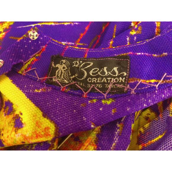 Vintage D Bess Psychedelic Ruffle Maxi Dress READ - Picture 5 of 9